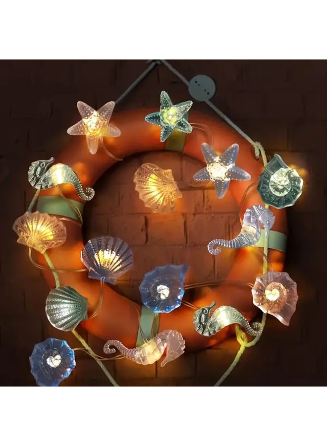 20 Lights Sea Animal LED String Decor Turtles Starfish Seahorses Shells Battery Operated - Image 2